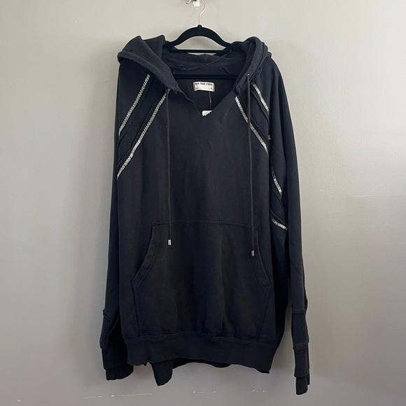 Free People In the Light Hoodie - Black Beaded XL - Picture 10 of 10